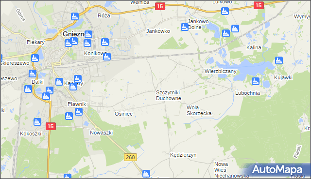 mapa Szczytniki Duchowne, Szczytniki Duchowne na mapie Targeo
