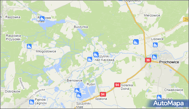 mapa Szczytniki nad Kaczawą, Szczytniki nad Kaczawą na mapie Targeo
