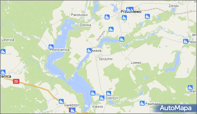 mapa Szczytno gmina Przechlewo, Szczytno gmina Przechlewo na mapie Targeo