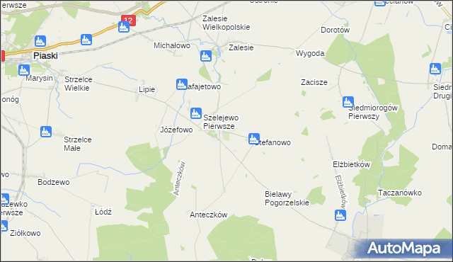 mapa Szelejewo Drugie, Szelejewo Drugie na mapie Targeo