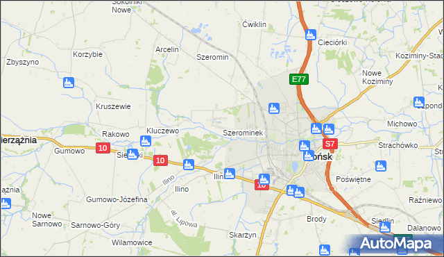 mapa Szerominek, Szerominek na mapie Targeo