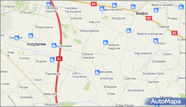 mapa Szewce Nadolne, Szewce Nadolne na mapie Targeo