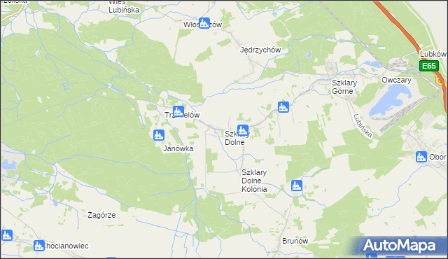 mapa Szklary Dolne, Szklary Dolne na mapie Targeo