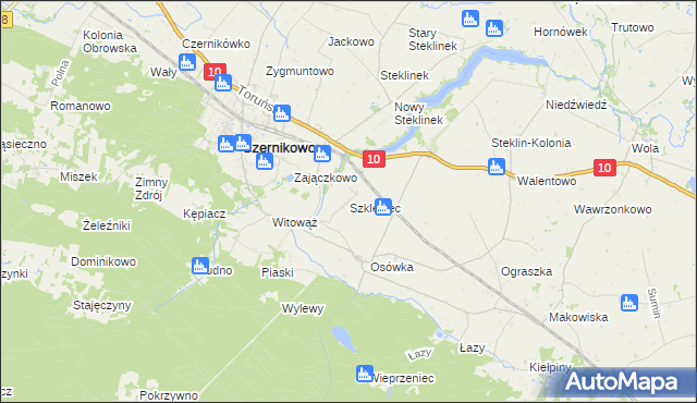 mapa Szkleniec gmina Czernikowo, Szkleniec gmina Czernikowo na mapie Targeo