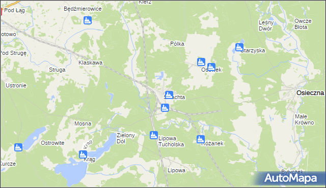 mapa Szlachta gmina Osieczna, Szlachta gmina Osieczna na mapie Targeo