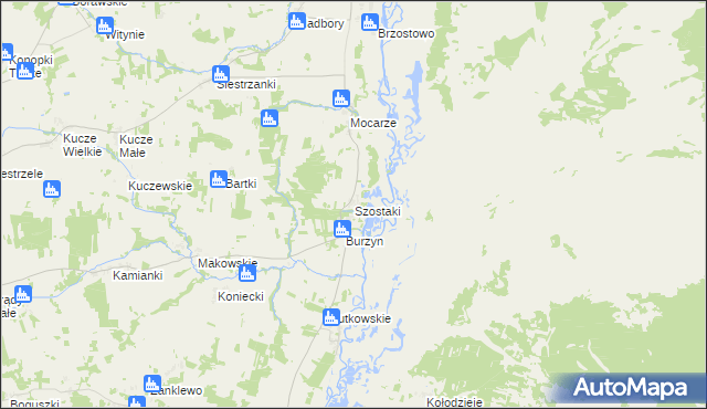 mapa Szostaki gmina Jedwabne, Szostaki gmina Jedwabne na mapie Targeo