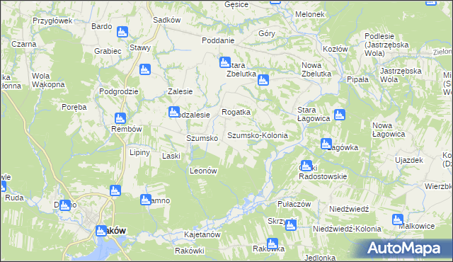 mapa Szumsko-Kolonia, Szumsko-Kolonia na mapie Targeo