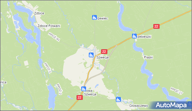 mapa Szwecja, Szwecja na mapie Targeo