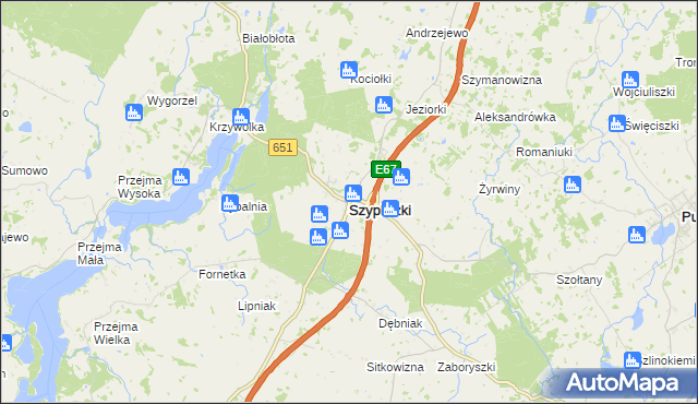mapa Szypliszki, Szypliszki na mapie Targeo