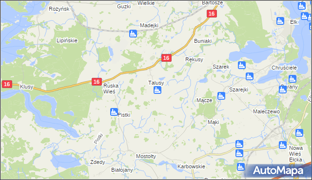mapa Talusy Osada, Talusy Osada na mapie Targeo