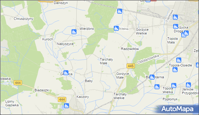 mapa Tarchały Małe, Tarchały Małe na mapie Targeo