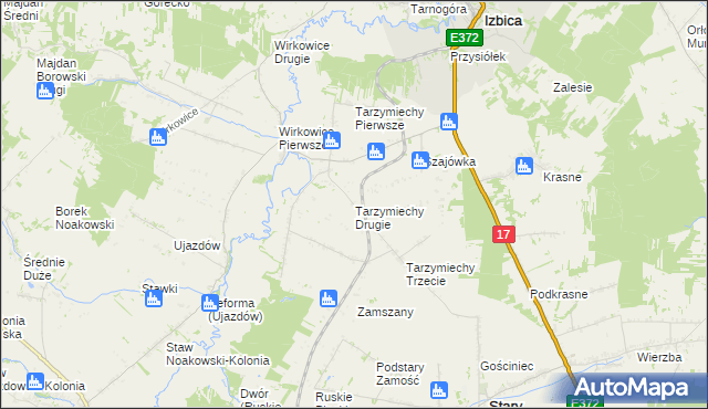 mapa Tarzymiechy Drugie, Tarzymiechy Drugie na mapie Targeo