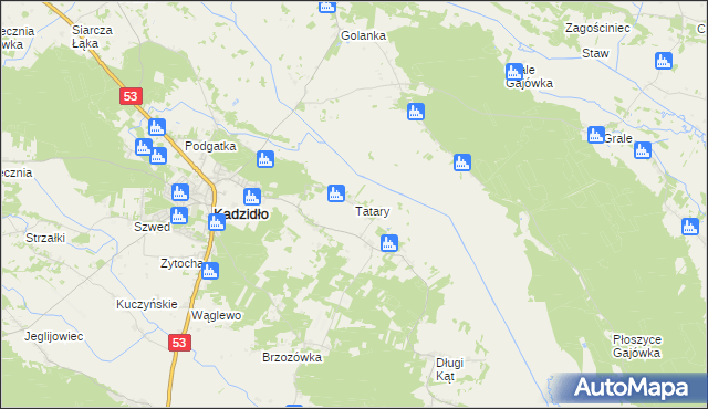 mapa Tatary gmina Kadzidło, Tatary gmina Kadzidło na mapie Targeo