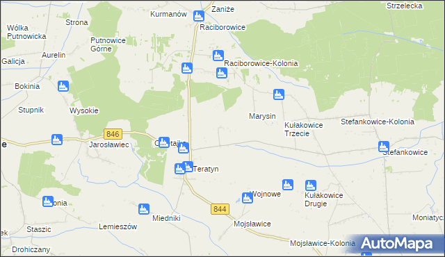 mapa Teratyn-Kolonia, Teratyn-Kolonia na mapie Targeo