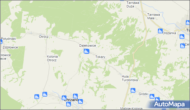 mapa Tokary gmina Turobin, Tokary gmina Turobin na mapie Targeo