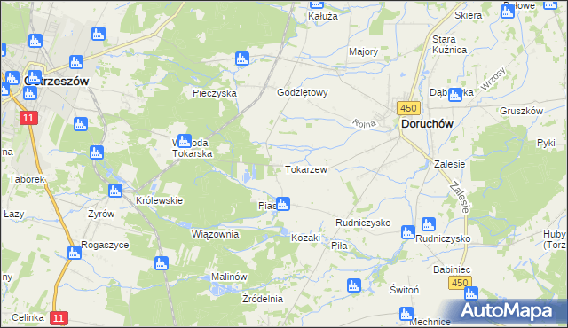 mapa Tokarzew gmina Doruchów, Tokarzew gmina Doruchów na mapie Targeo