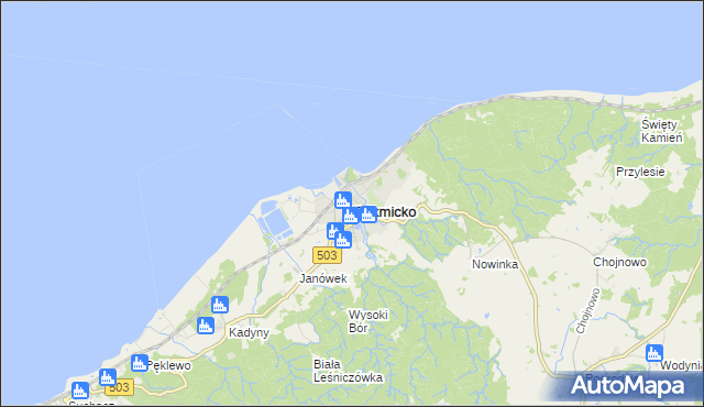 mapa Tolkmicko, Tolkmicko na mapie Targeo