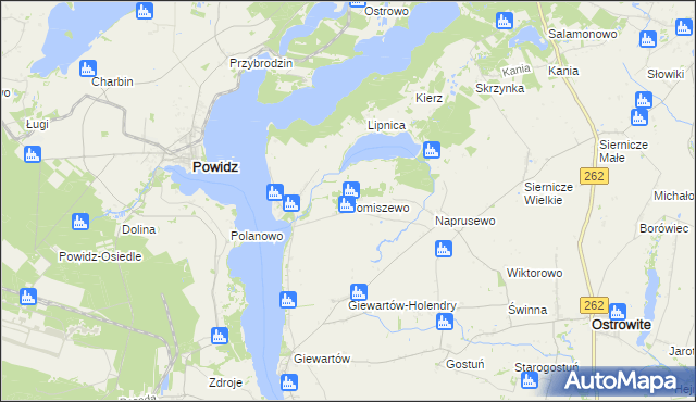 mapa Tomiszewo, Tomiszewo na mapie Targeo