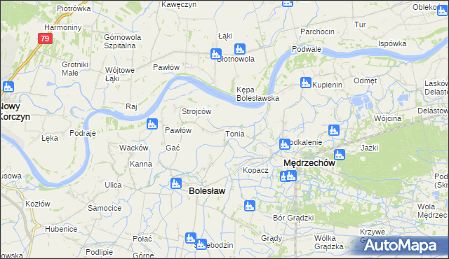 mapa Tonia gmina Bolesław, Tonia gmina Bolesław na mapie Targeo