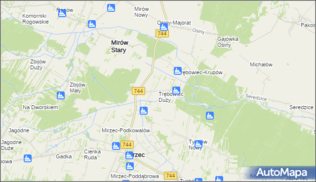 mapa Trębowiec Duży, Trębowiec Duży na mapie Targeo