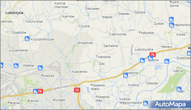 mapa Tropiszów, Tropiszów na mapie Targeo