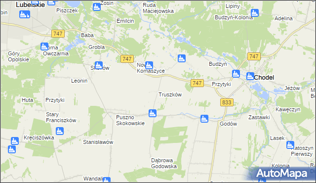mapa Truszków, Truszków na mapie Targeo
