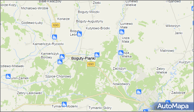 mapa Trynisze-Moszewo, Trynisze-Moszewo na mapie Targeo