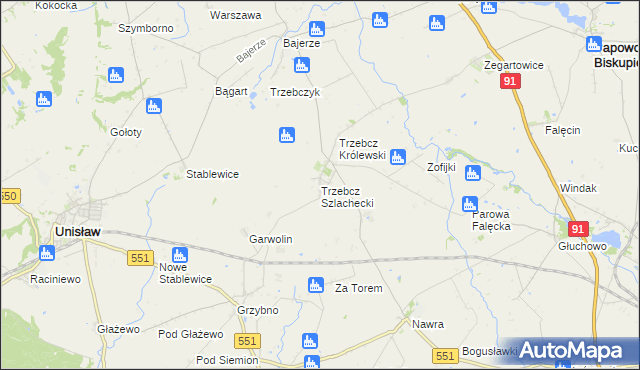 mapa Trzebcz Szlachecki, Trzebcz Szlachecki na mapie Targeo