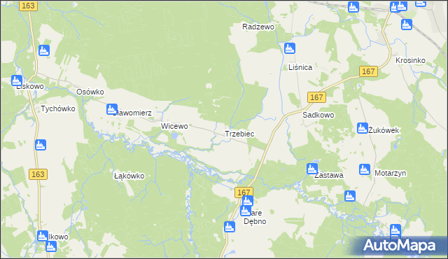 mapa Trzebiec, Trzebiec na mapie Targeo