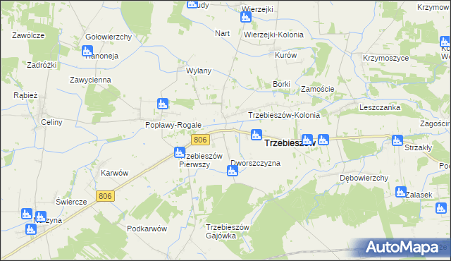 mapa Trzebieszów Drugi, Trzebieszów Drugi na mapie Targeo