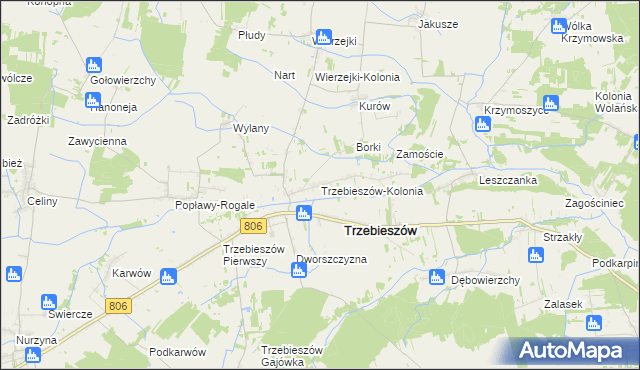 mapa Trzebieszów-Kolonia, Trzebieszów-Kolonia na mapie Targeo