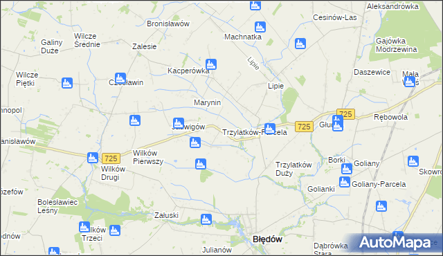 mapa Trzylatków-Parcela, Trzylatków-Parcela na mapie Targeo