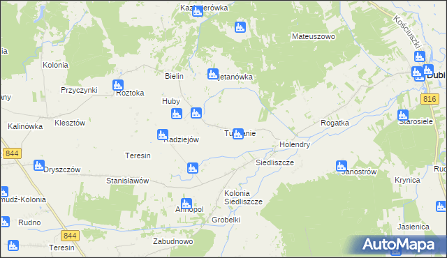 mapa Tuchanie, Tuchanie na mapie Targeo