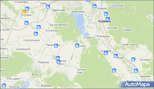 mapa Tuklęcz, Tuklęcz na mapie Targeo