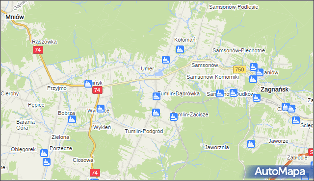 mapa Tumlin-Dąbrówka, Tumlin-Dąbrówka na mapie Targeo