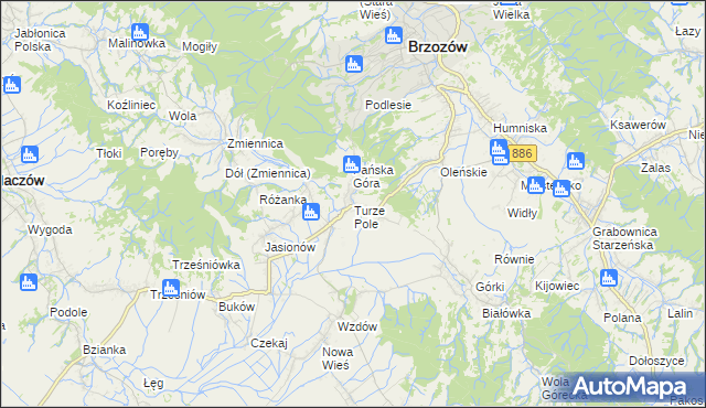 mapa Turze Pole, Turze Pole na mapie Targeo