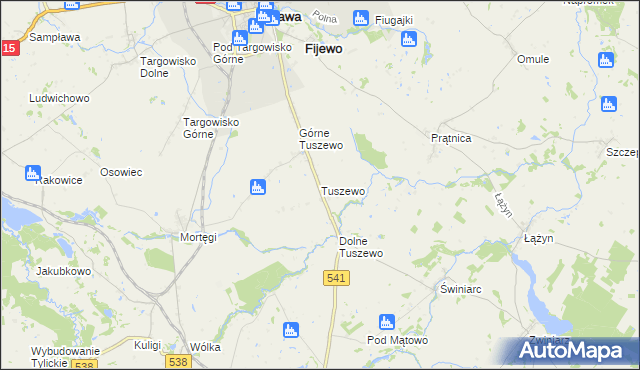 mapa Tuszewo, Tuszewo na mapie Targeo