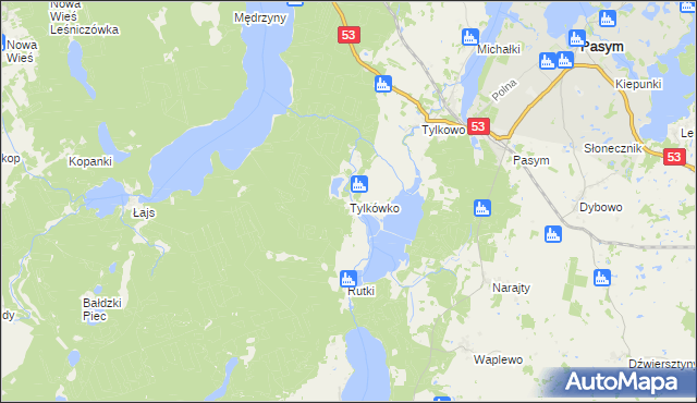 mapa Tylkówko, Tylkówko na mapie Targeo