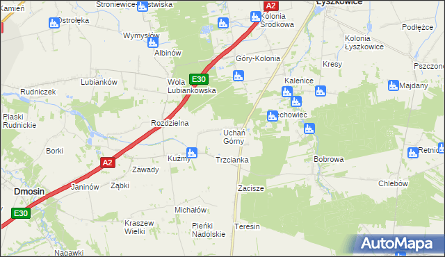 mapa Uchań Górny, Uchań Górny na mapie Targeo