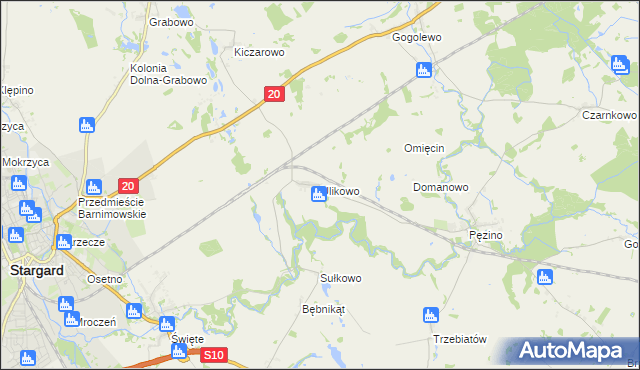 mapa Ulikowo, Ulikowo na mapie Targeo