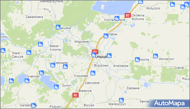 mapa Urszulin powiat włodawski, Urszulin powiat włodawski na mapie Targeo