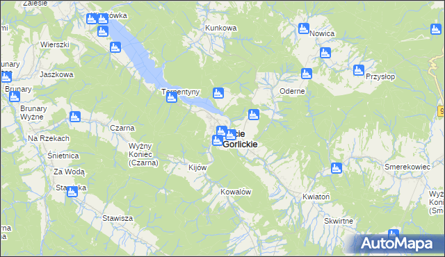 mapa Uście Gorlickie, Uście Gorlickie na mapie Targeo