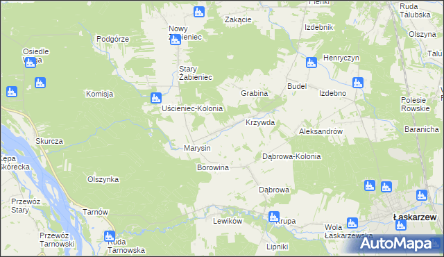 mapa Uścieniec, Uścieniec na mapie Targeo
