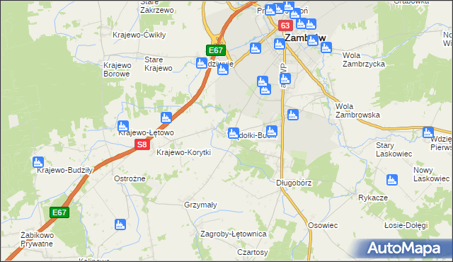 mapa Wądołki-Bućki, Wądołki-Bućki na mapie Targeo
