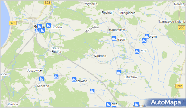 mapa Wądroże, Wądroże na mapie Targeo