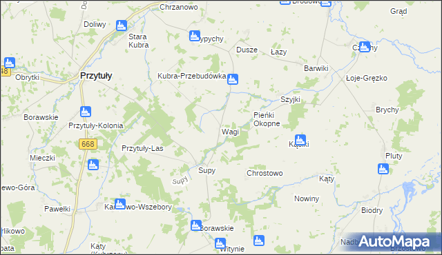 mapa Wagi, Wagi na mapie Targeo