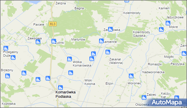 mapa Walinna, Walinna na mapie Targeo
