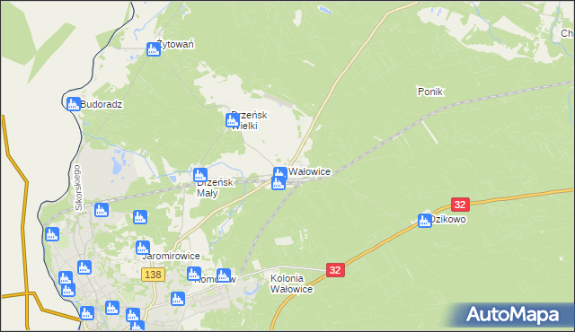 mapa Wałowice gmina Gubin, Wałowice gmina Gubin na mapie Targeo