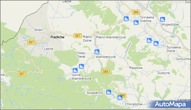 mapa Wambierzyce, Wambierzyce na mapie Targeo