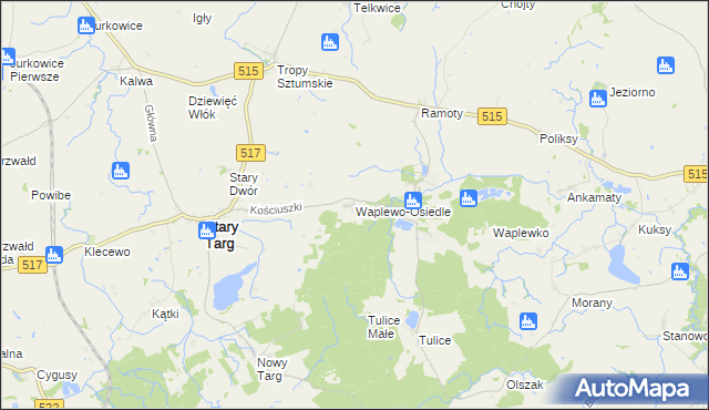 mapa Waplewo-Osiedle, Waplewo-Osiedle na mapie Targeo